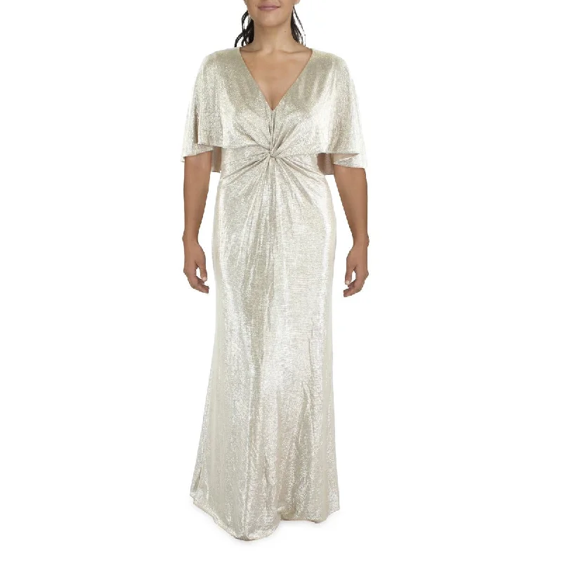 Womens Knot Front Shimmer Evening Dress Tunics Sale discount