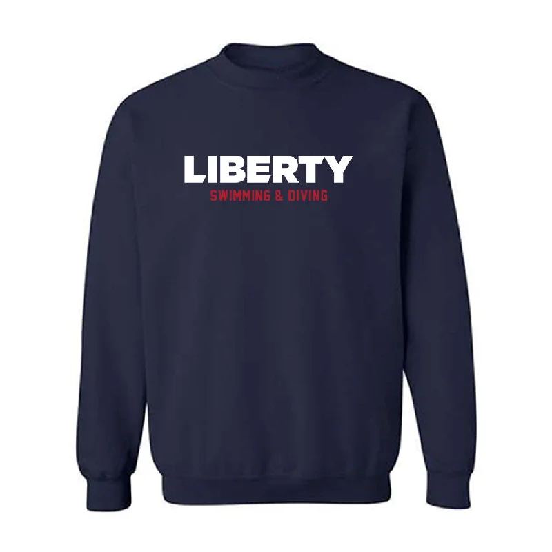 Liberty - NCAA Women's Swimming & Diving : Annalia Jansons - Classic Shersey Crewneck Sweatshirt Hoodie with Rolled Sleeves Casual Relaxed