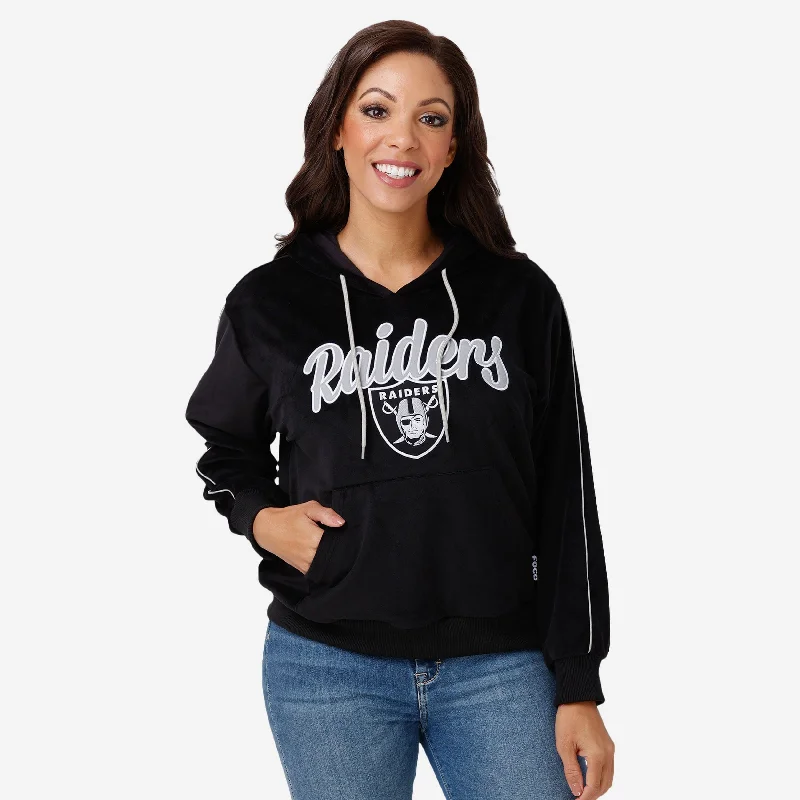 Las Vegas Raiders Womens Velour Hooded Sweatshirt Hoodie with Illustration Artistic Creative