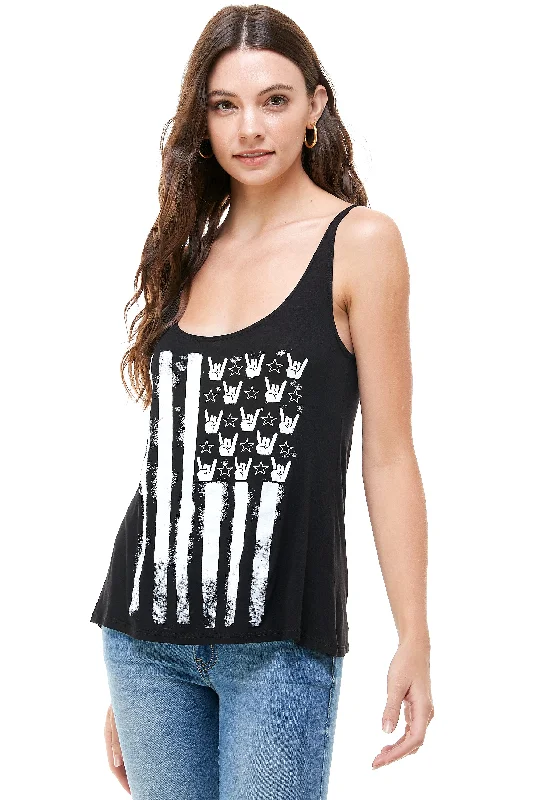 FLAG HANDS AND  STRIPES FLAG TANK TOP activewear tank top