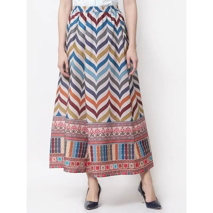 Latest Silk Blend Printed Skirts corduroy skirt cozy