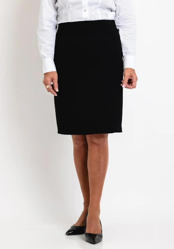 Gerry Weber Pencil Knee Length Skirt, Black denim skirt trendy