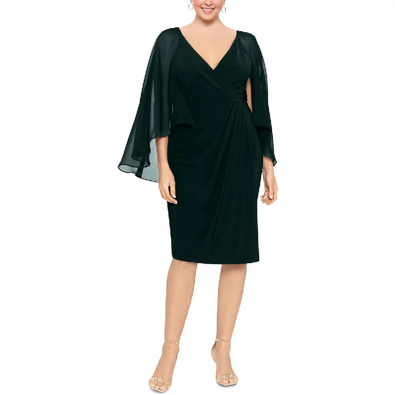 Plus Womens Ruched Polyester Sheath Dress Tunics Sophisticated sleek