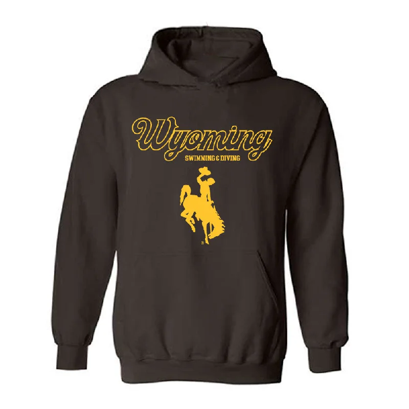 Wyoming - NCAA Women's Swimming & Diving : Gabriella Haigler - Classic Shersey Hooded Sweatshirt Hoodie with Slit Hem Functional Movement