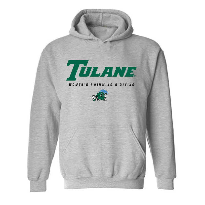 Tulane - NCAA Women's Swimming & Diving : Lillian Von Herbulis - Classic Shersey Hooded Sweatshirt Hoodie with Puffed Sleeves Voluminous Trendy