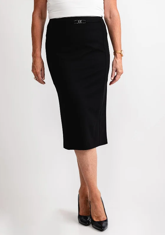 Gerry Weber Hardware Pencil Midi Skirt, Black chiffon skirt flowing