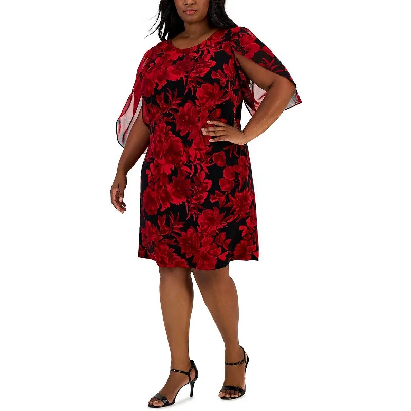 Plus Womens Floral Knee Shift Dress Tunics Review highly