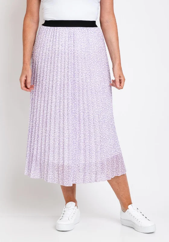 Serafina Collection One Size Pleated Midi Skirt, Lilac slim fit skirt