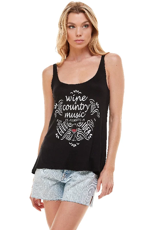 WINE AND COUNTRY MUSIC TANK TOP cozy tank top