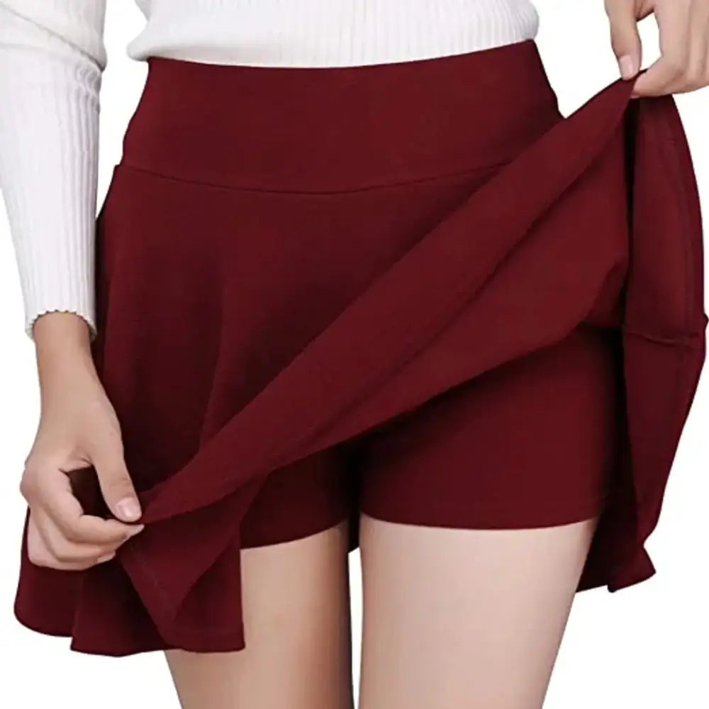 Inner Maroon Skirt satin skirt smooth