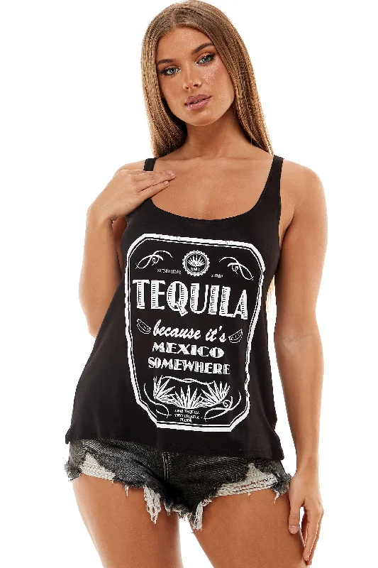 TEQUILA BECAUSE IT'S MEXICO SOMEWHERE TANK TOP comfortable tank top