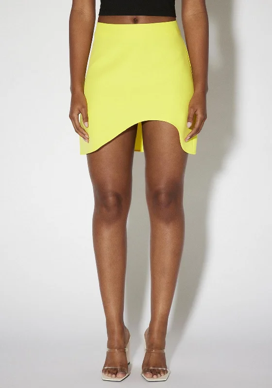 SOMETHINGNEW Mackenzie Mini Skirt, Blazing Yellow silk skirt smooth