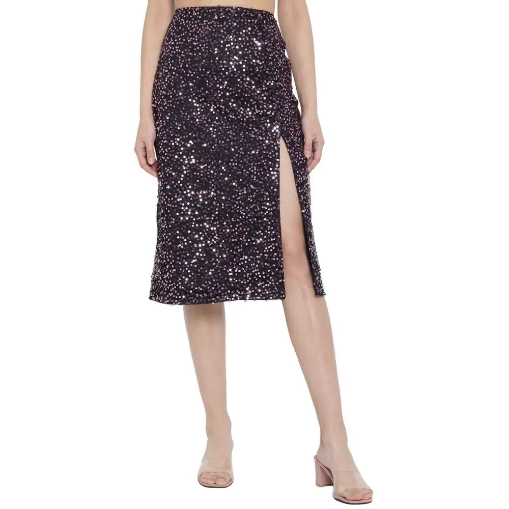 TRENDARREST Women's Polyester Sequin Party Skirt denim skirt fashionable