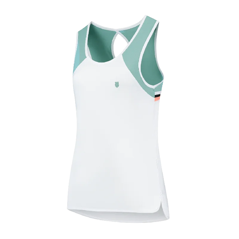 197486-197 | HYPERCOURT ADVANTAGE TANK 3 | WHITE / NILE BUE lace tank top