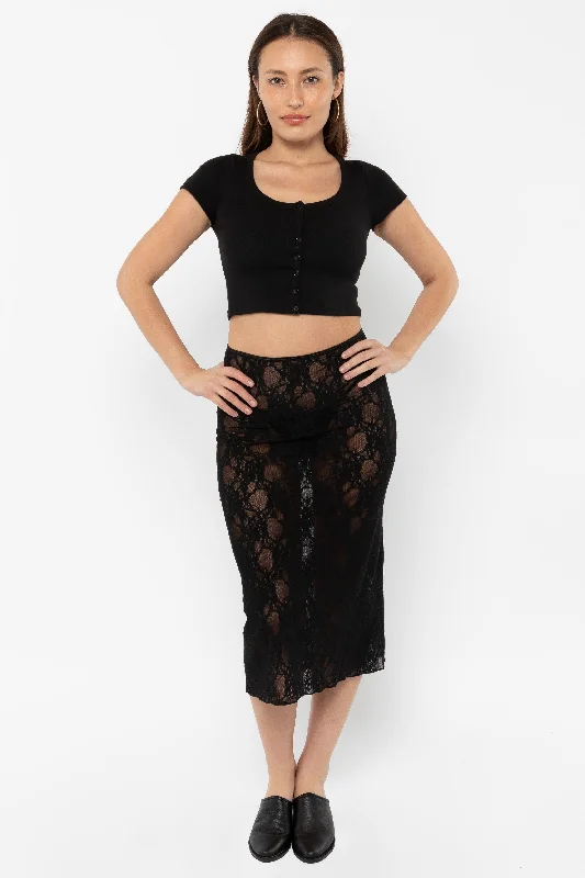 FNS301 - Floral Lace Pencil Skirt athletic skirt fit