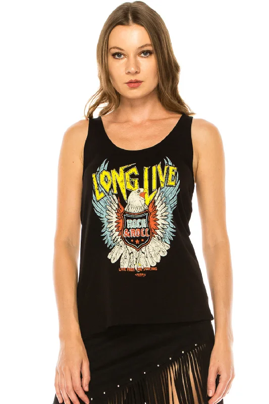 LONG LIVE ROCK EAGLE LIVE FREE TANK TOP relaxed fit tank