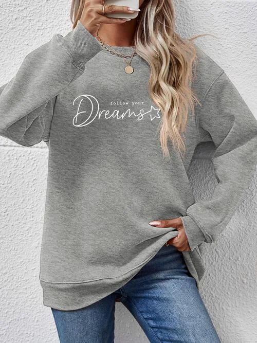 Shoreline Boutique Follow Your Dreams Sweatshirt Hoodie with Cuffed Sleeves Snug Secure