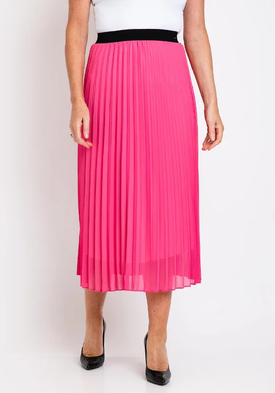 The Serafina Collection One Size Pleated Midi Skirt, Pink athletic skirt fit