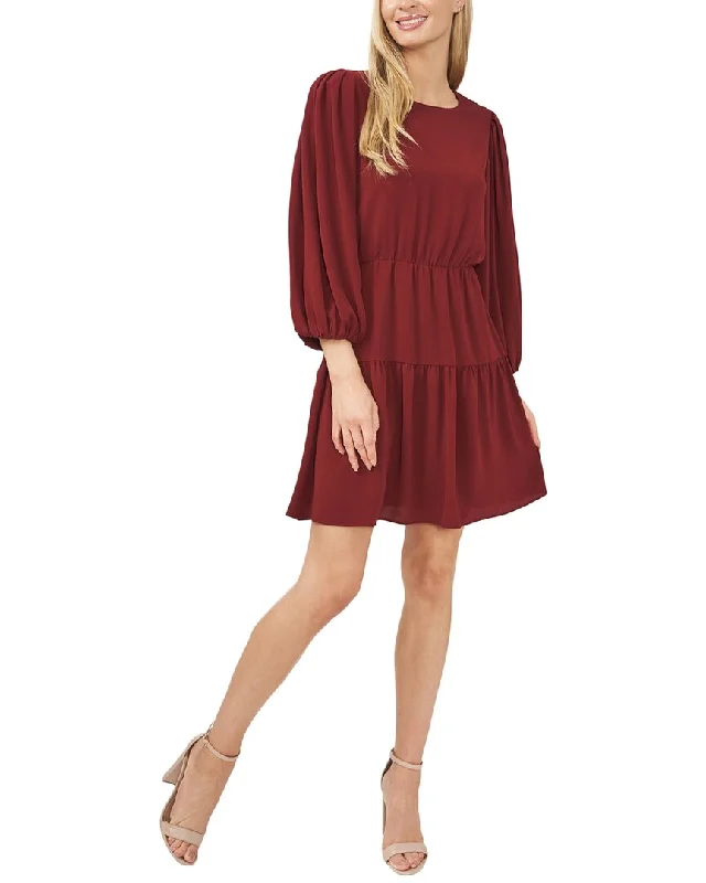 Cece Ruffled Puff Sleeve Dress Tunics Fashionable chic