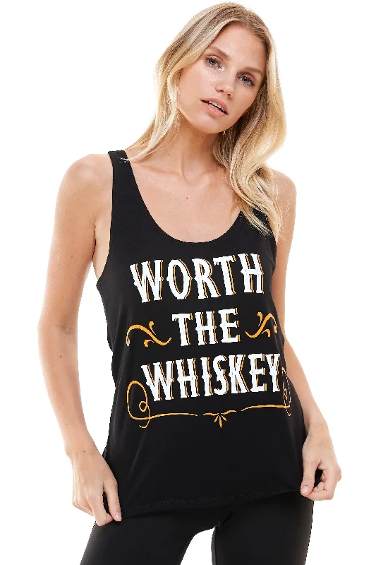 WORTH THE WHISKEY TANK TOP adorable tank top