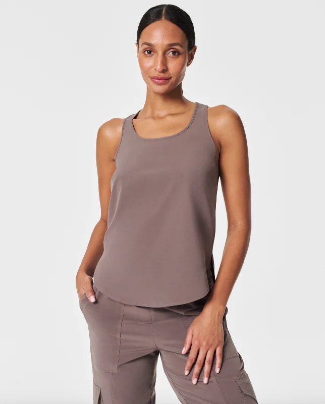 OUT OF OFFICE SHELL TANK charcoal tank top