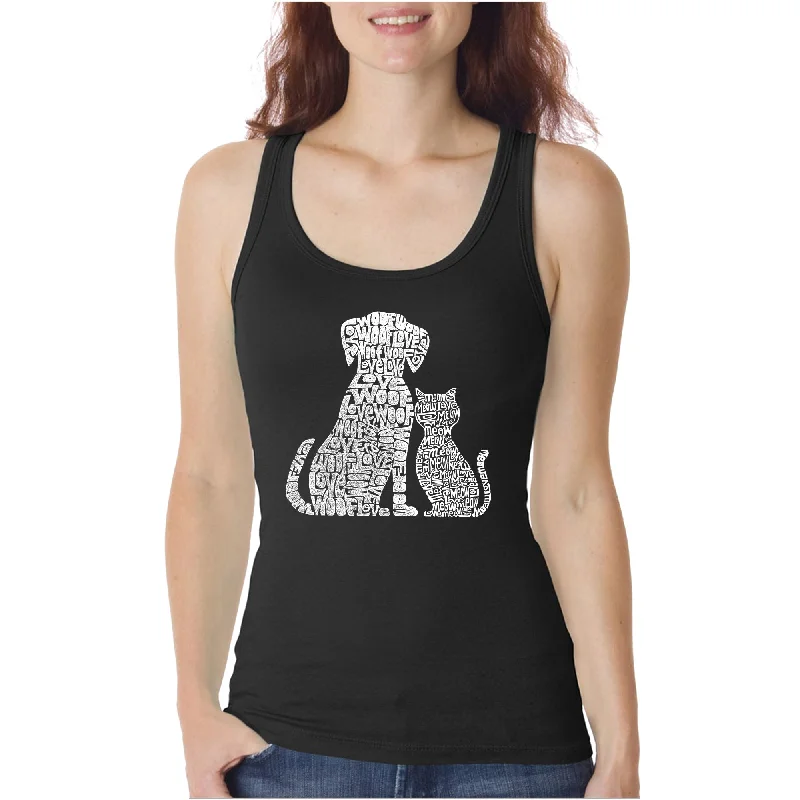 Dogs and Cats  - Women's Word Art Tank Top lounge tank top