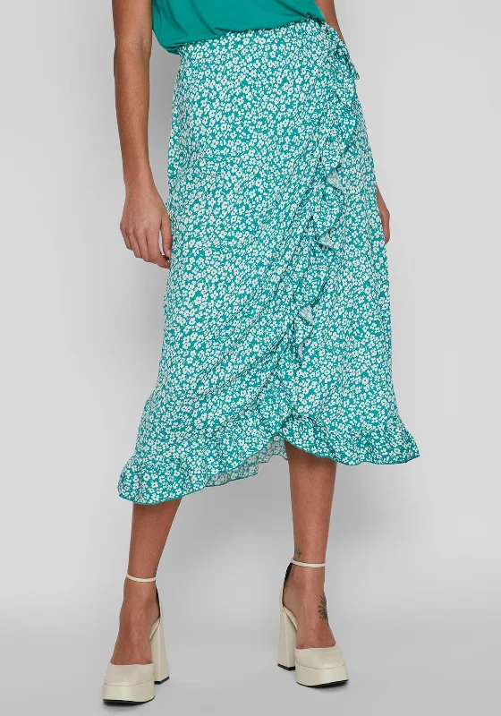 Vila Ditsy Floral Wrap Midi Skirt, Alhambra wool skirt warm