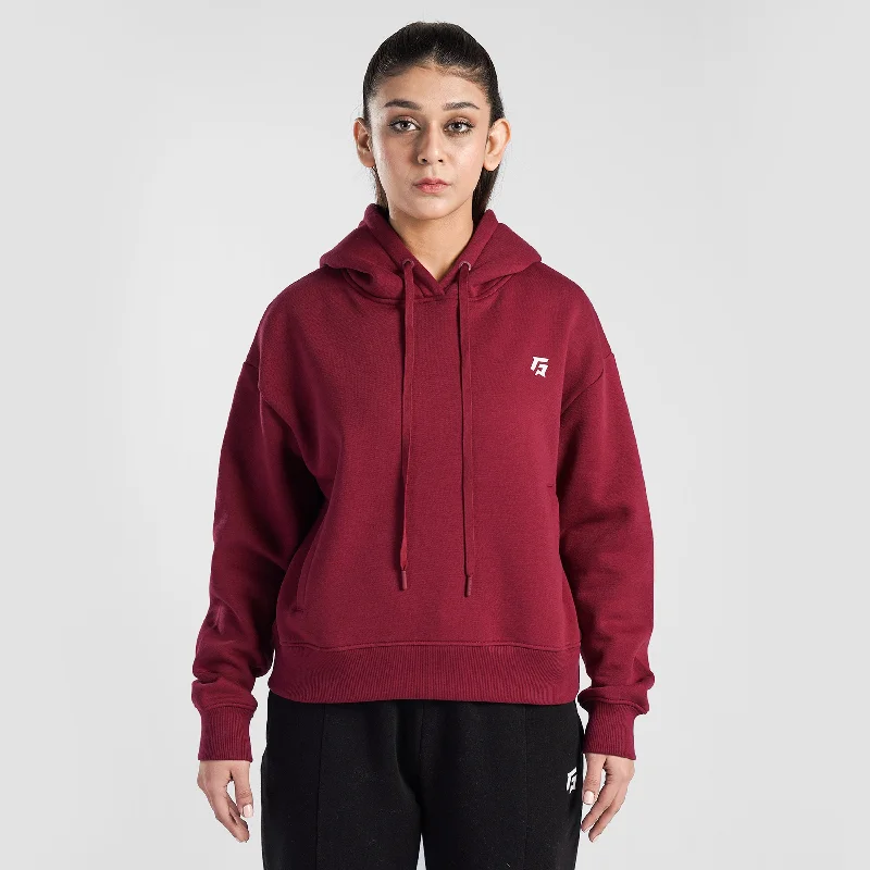 Essential Active Regular Hoodie (Maroon) Hoodie with Magnetic Closure Innovative Modern