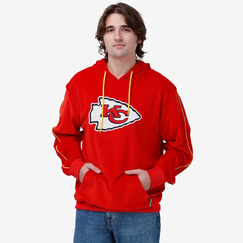 Kansas City Chiefs Velour Hooded Sweatshirt Hoodie with Lace Feminine Delicate