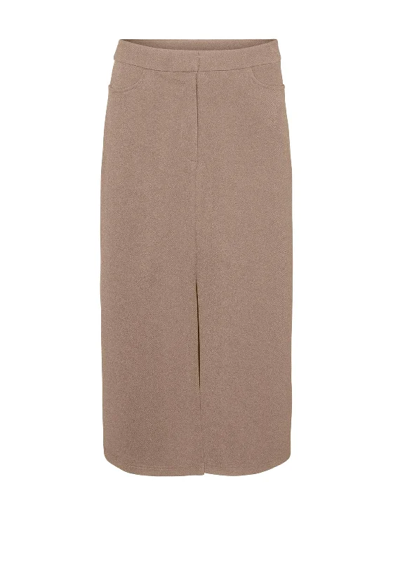 Vero Moda Cuba Pencil Midi Skirt, Silver Mink low waist skirt