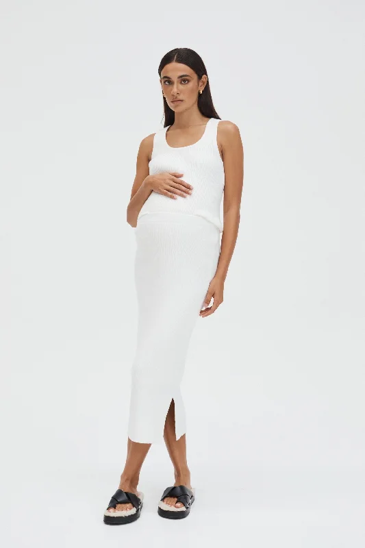 Woodford Crop Tank (Ivory) solid color tank