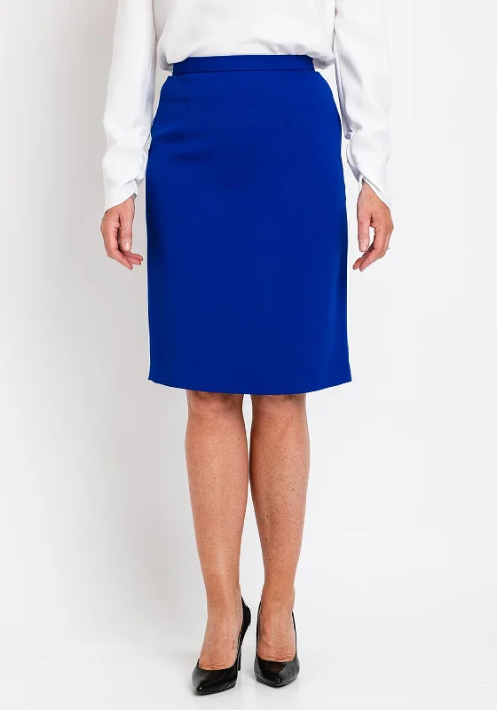 Christina Felix Classic Pencil Skirt, Royal Blue wool skirt breathable