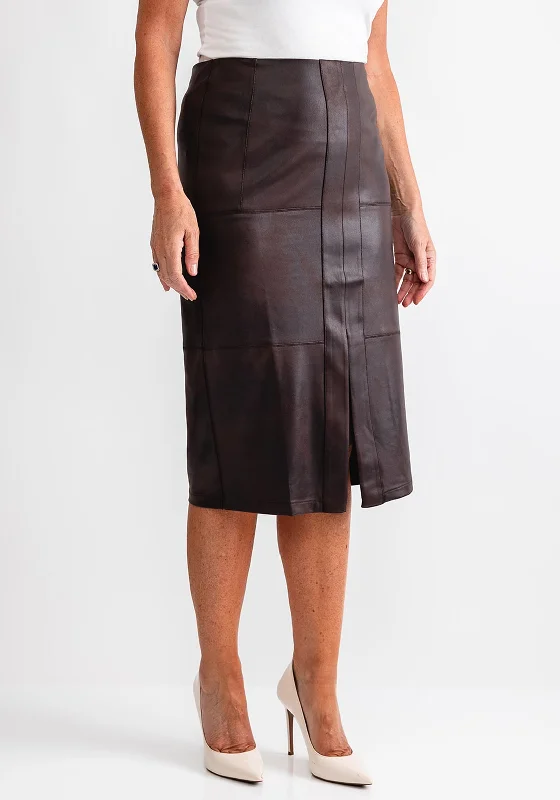 Eva Kayan Faux Leather Pencil Skirt, Brown corduroy skirt textured