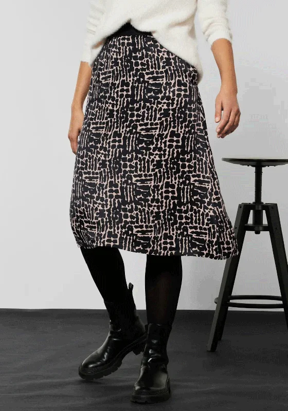 Street One A-Line Print Midi Skirt, Leopard Print velvet skirt luxurious