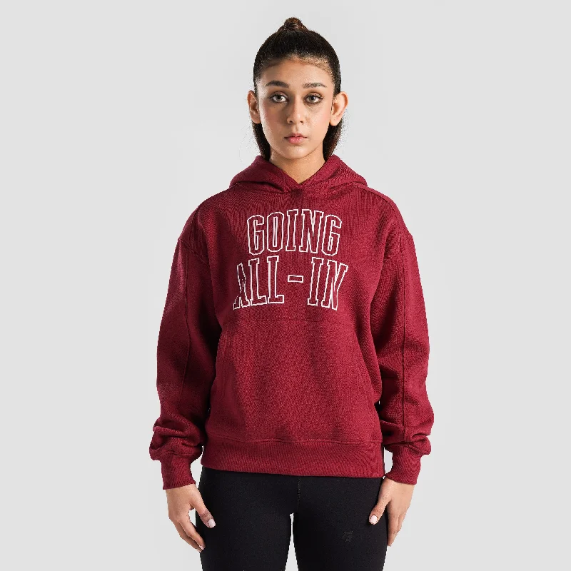 Empower Regular Hoodie (Maroon) Hoodie with Zipper Placket Modern Functional