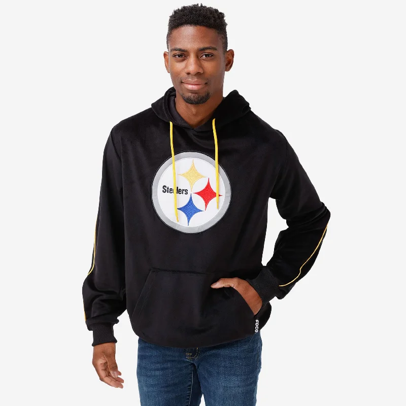 Pittsburgh Steelers Velour Hooded Sweatshirt Hoodie with Lining Warm Insulated