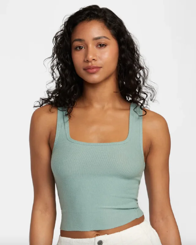 RVCA Womens Slate Tank - Green Haze lavender tank top