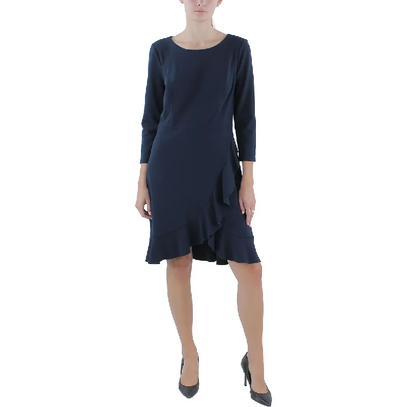 Womens Work Wear Above Knee Fit & Flare Dress Tunics Velvet soft