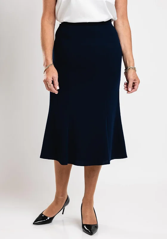 Christina Felix Flared Midi Skirt, Navy lace skirt intricate