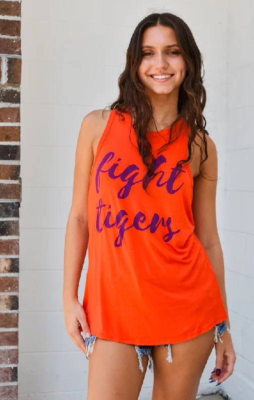 Fight Tigers Legend Open Back Tank metallic tank top