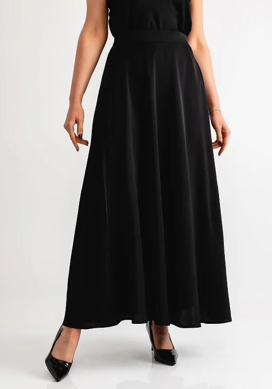 Serafina Collection Satin Maxi Skirt, Black velvet skirt luxury