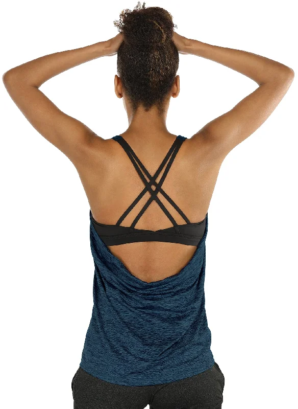 TK1A icyzone Workout Tank Tops Built in Bra - Women's Strappy Athletic Yoga Tops, Exercise Running Gym Shirts loose fit tank