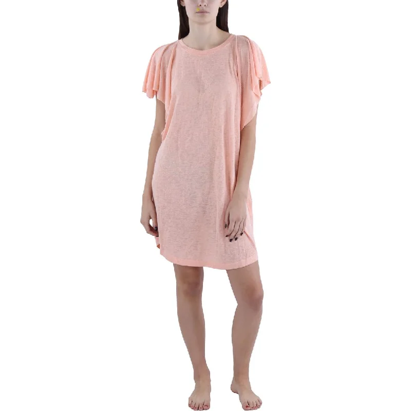 Out For Waves Womens Cut-Out Dress Cover-Up Tunics Mesh breathable