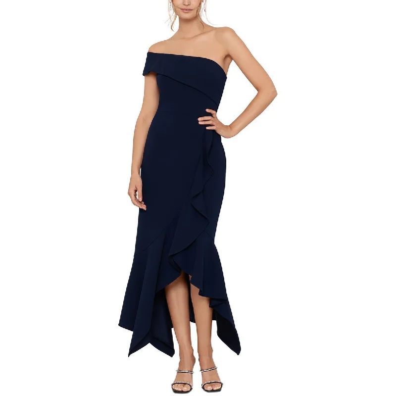 Womens Crepe One Shoulder Evening Dress Tunics Versatile stylish