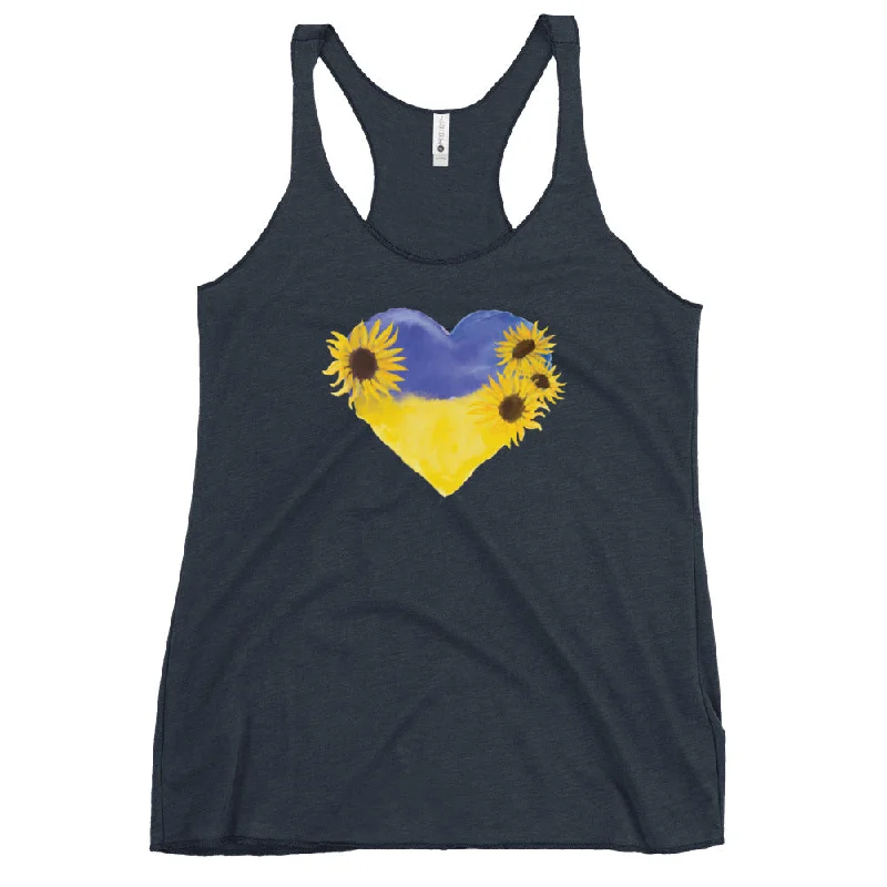 Love For Ukraine Sunflowers Women's Racerback Tank lime green tank