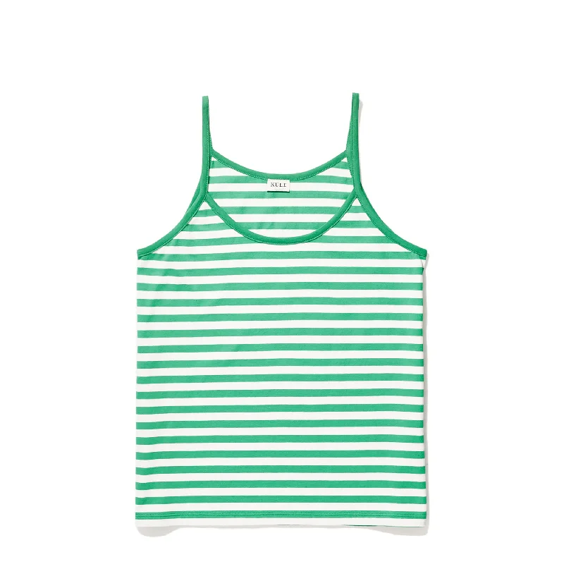 The New Spaghetti Tank - Green/White ivory tank top