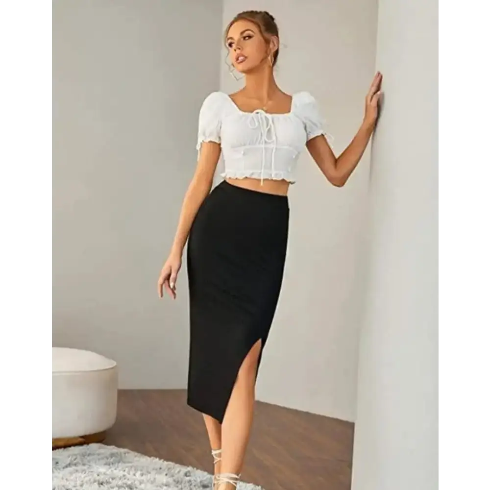 Trendy Stylish Cotton High Rise Skirts For Women lace skirt intricate