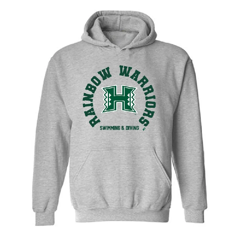 Hawaii - NCAA Women's Swimming & Diving : Camille Radosavljevic - Classic Shersey Hooded Sweatshirt Hoodie with Exposed Zipper Edgy Industrial