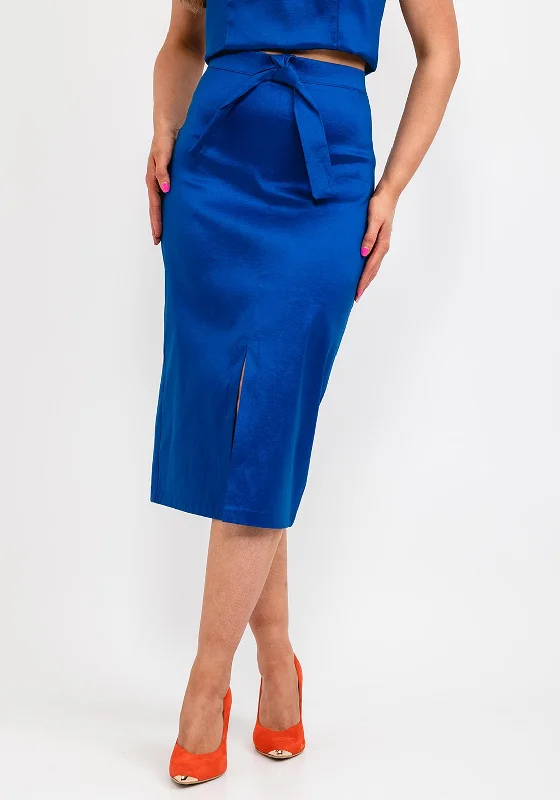 Camelot Shimmer Pencil Skirt, Royal Blue silk skirt elegant