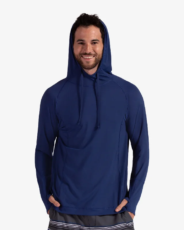 BloqUV: Unisex Hoodie (12007) - Navy Hoodie with Snap Buttons Easy Quick